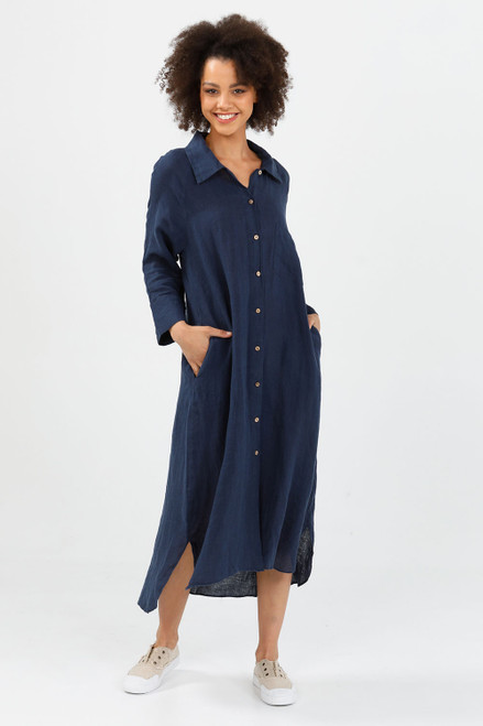 Navy shirt dress australia Clearance