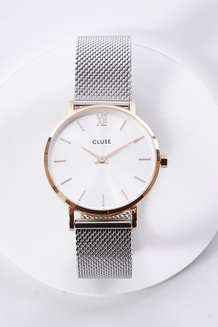 mesh watch silver