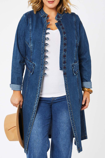 Denim cardigan long Clearance