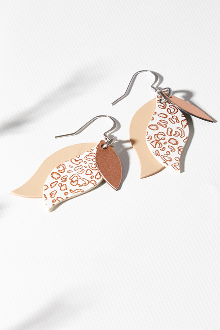 Leather Leaf Earrings - Summer Collection