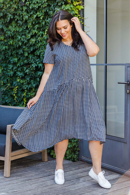 Belle Check Maxi Dress--BLB-602-1