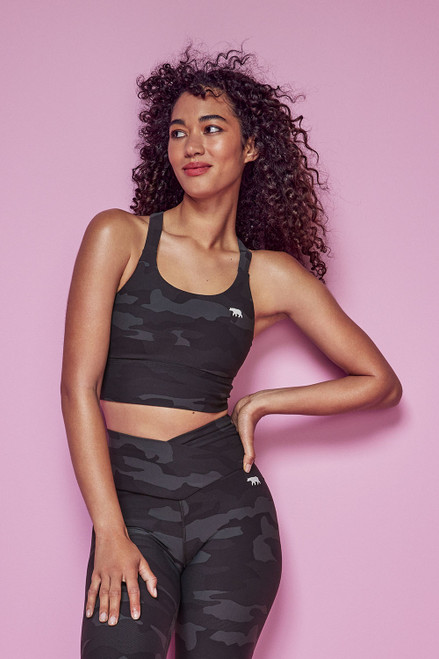 Running Bare Girls Lotus Long Line Sports Crop Top