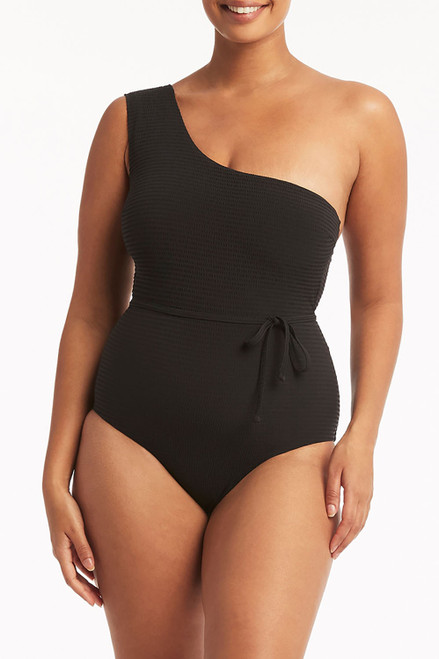 Sea Level Essentials Twist Front A-DD Cup One Piece Swimsuit - Night S -  Curvy Bras