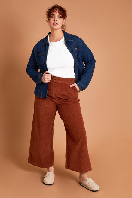 Bohemian Corduroy Button Front Flare Pants