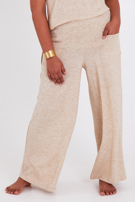 Express High Waisted Ribbed Cozy Knit Pull On Wide Leg Palazzo Pant Women's