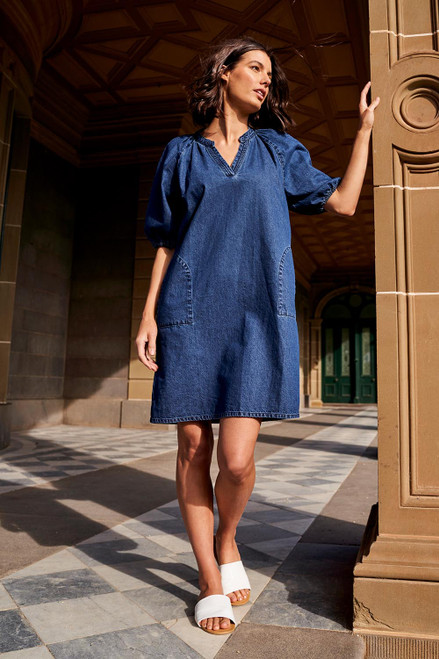Almaz Gerade High-Rise-Jeans Blau - Grey 'Kavis' denim dress Custommade -  IetpShops Australia