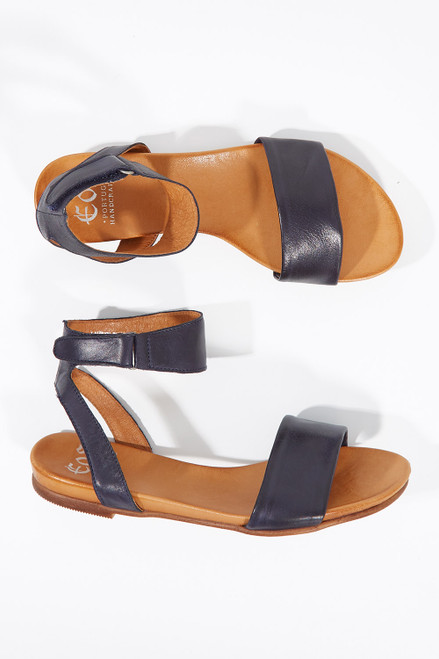 Leather flat heel sandals black La Redoute Collections | La Redoute