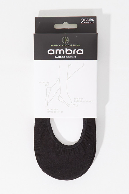 Ambra Ecostyle Bamboo Footlet 2 Pair Socks In Natural