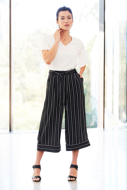 Statement Stripe Wide-Leg Pant