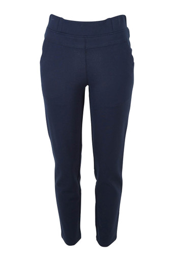 Pull-on Ponte Pant With Split hem - Navy