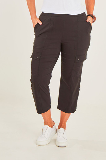 Afends Womens Linger  Recycled Cargo Pants  Black  Afends AU