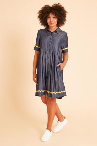 Peter Pan Collar Mini Dress - Chambray – BURU