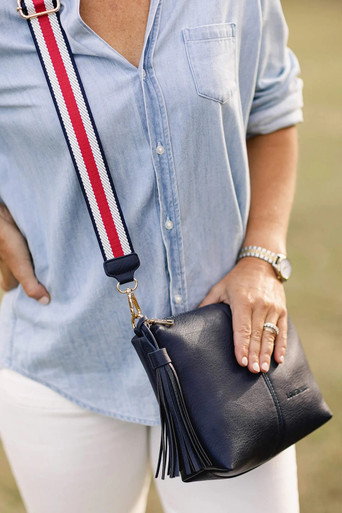 Louenhide Kasey Stripe Crossbody Bag Black
