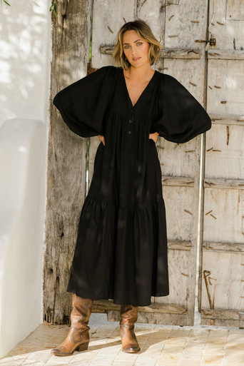 Picture Perfect Linen Dress--BOHO-1471