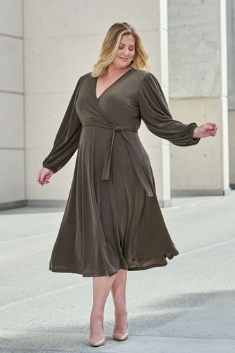 Buy Belavine Beige Solid Wrap Long Dress, XS at Amazon.in