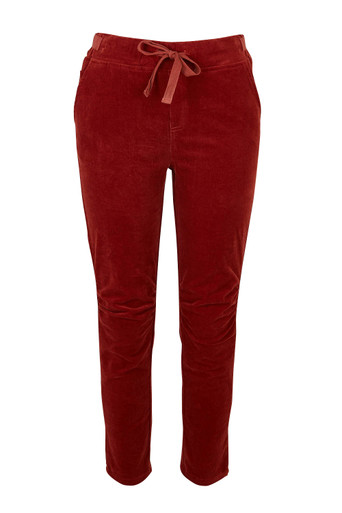 Lazypants Ladies' Size X-Large, Velour Fleece Jogger Pants, Red