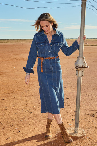 denim shirt maxi dress Women's Long Sleeve exchangeable! Denim Shirt Dress Bohemian Denim