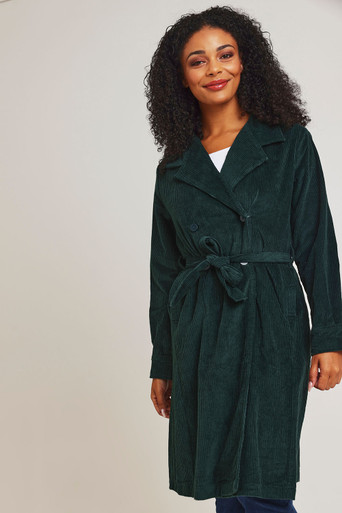 Essentials Cotton Corduroy Trench Coat--ORI-23018
