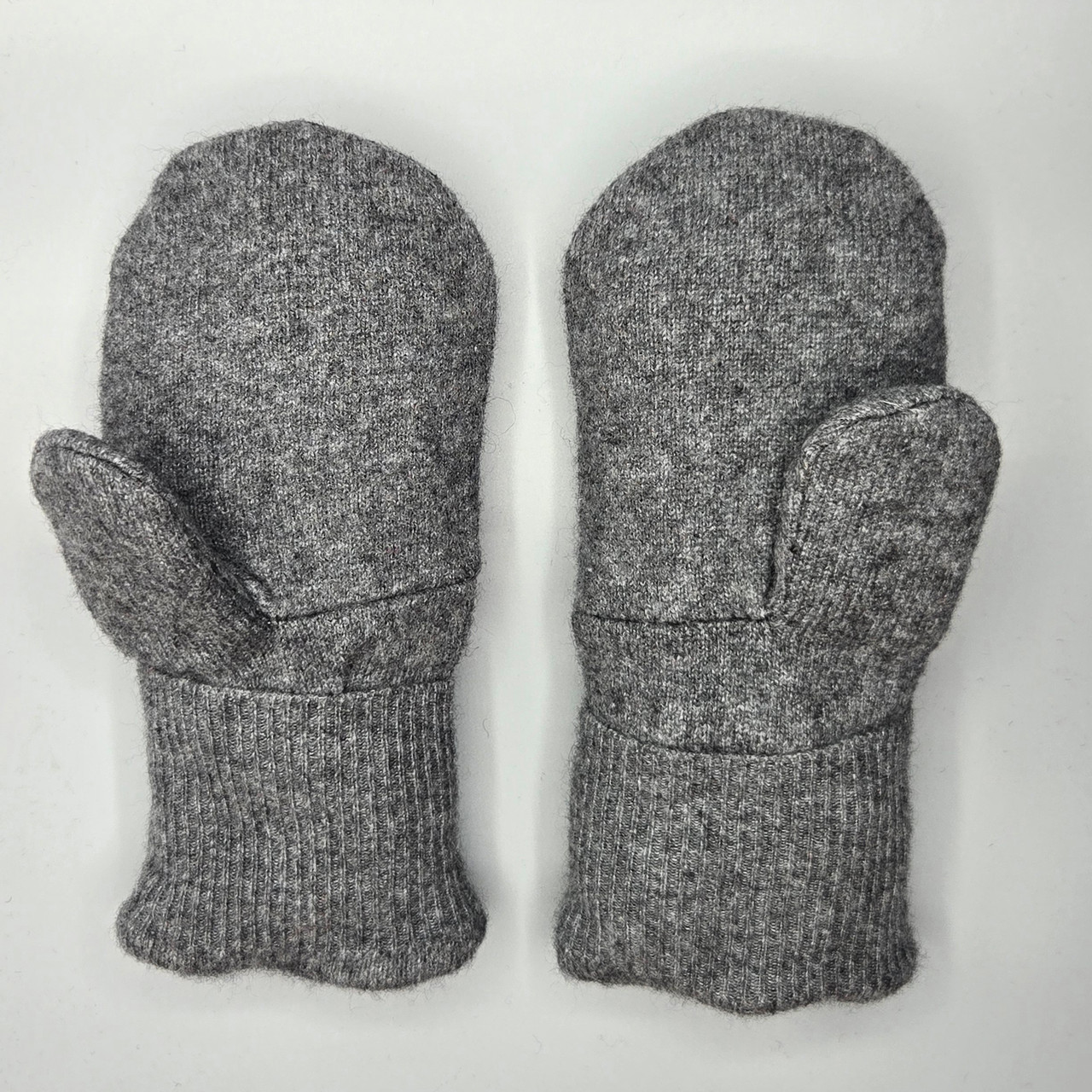 Wool Sweater Mittens - Small - Black with Gray Swirl - Simple-Trends