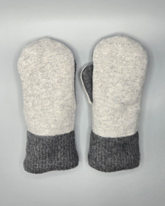 Wool Sweater Mittens - Medium - Two Greys Wool Sweater Mittens - Medium - Two Greys