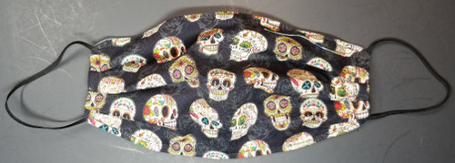 Halloween - Sugar Skulls / Skulls on Black / Grey