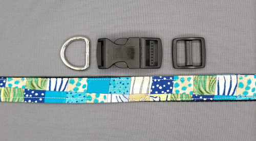 Collar - Patchwork with Blue, Green, and Yellow