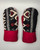 Wool Sweater Mittens - Medium - Black, Red, and White Wool Sweater Mittens - Medium - Black, Red, and White