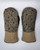 Wool Sweater Mittens - Medium - Black and Tan Geometric