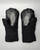 Wool Sweater Mittens - Medium - Black with Leather Palm Wool Sweater Mittens - Medium - Black with Leather Palm