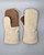Wool Sweater Mittens - Medium - Creme with Leather Palm Wool Sweater Mittens - Medium - Creme with Leather Palm