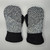 Wool Sweater Mittens - Large - Black and Gray