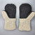 Wool Sweater Mittens - Large - Light and Dark Gray