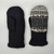 Wool Sweater Mittens - Small - Black and White Design