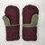Wool Sweater Mittens - Small - Maroon with Colorful Design
