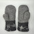 Wool Sweater Mittens - Small - Gray with Flower Embroidery