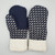 Recycled Wool Sweater Mittens, Felted & Fleece Lined, Navy with Heather Grey Design and Cuff, Extra Large Size, 1127