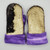 Child Small Sequin Bling Glitter Gold to Matte Black with Shades of Dark Purple Fleece, 1210