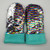 Child Large Sequin Bling Rainbow to Silver with Multi-Colored Jellies and Teal Fleece, 1210