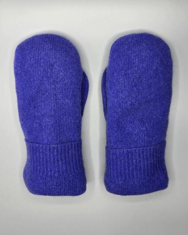 Wool Sweater Mittens - Medium - All Blue