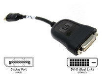 HP 484156-001 7.5 INCHES LONG DISPLAYPORT TO DVI-D ADAPTER.