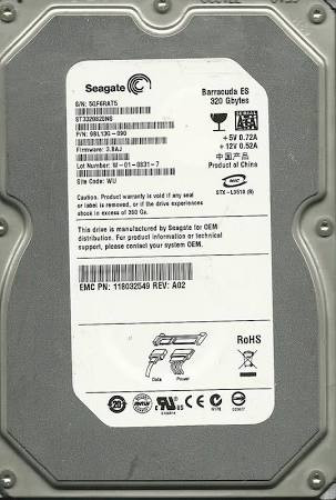 SEAGATE ST3320820NS BARRACUDA ES 320GB 7200 RPM SATA-II 3.5INCH FORM FACTOR INTERNAL HARD DISK DRIVE.  (ST3320820NS)
