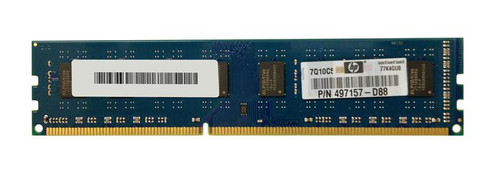 HP 497157-B88 2GB (1X2GB) 1333MHZ PC3-10600 CL9 NON-ECC UNBUFFERED DDR3 SDRAM 240-PIN DIMM GENUINE HP MEMORY FOR HP BUSINESS DESKTOP PC.