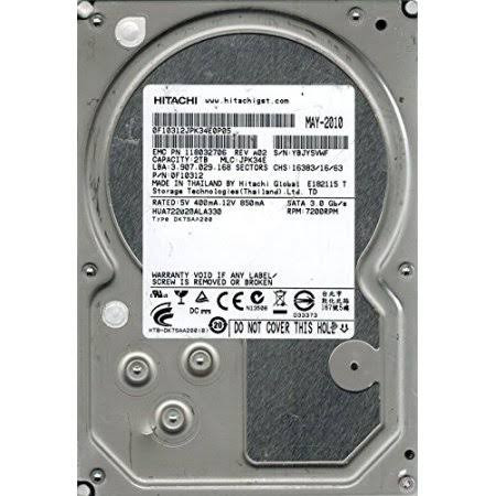 HITACHI 2TB 7200 RPM 3.5" SATA HARD DISK DRIVE (0F10942)