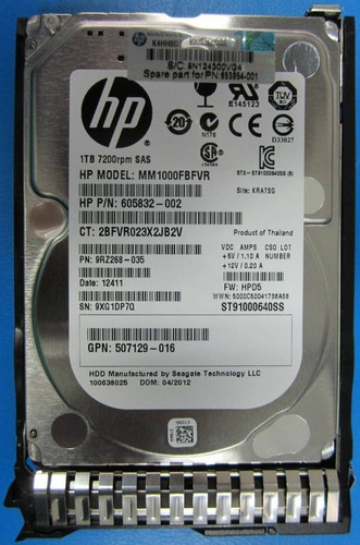 HPE 652749-B21 Midline - Hard drive - 1 TB - SAS 6Gb/s Refurbished HPE 652749-B21 Midline - Hard drive - 1 TB - SAS 6Gb/s Refurbished