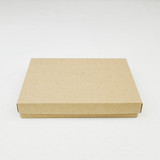 The #53 size jewellery boxes ( 5 1/4" x 3 3/4" x 7/8") is ideal for bracelets or necklaces. These kraft boxes come with a white fiber insert. Recyclable and reusable.