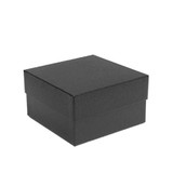 The 7" x 7" x 4" rigid gift boxes, in black embossed, are ecofriendly, reusable, made from recycled content and are biodegradable. Available in silver and gold embossed.