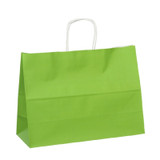 The 16" x 6" x 12" (large short size) colored paper shopping bags on white paper are ecofriendly, printed with water-based ink, 100% recyclable and biodegradable