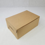 Bakery boxes without window in kraft (8" x 5 1/2" x 3 1/2" size), are ecofriendly, and ideal for small to medium bakery items, charcuterie, and gift packs. They're also available in white.