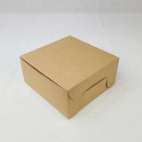 Bakery boxes without window in kraft (5 1/2" x 5 1/2" x 2 1/2" size), are ecofriendly, and ideal for mini bakery items, charcuterie, and gift packs. They're also available in white.
