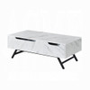 White Finish W/ Accent Throm Coffee Table W/Lift Top
